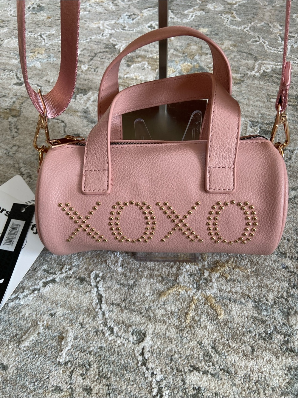 XOXO Blush Pink Studded Barrel Mini Crossbody